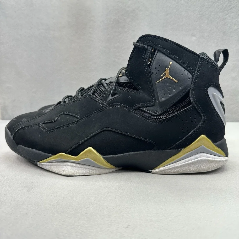 Jordan True Flight Mens Size 11.5 Shoes Black / Metallic Gold Casual Sneakers